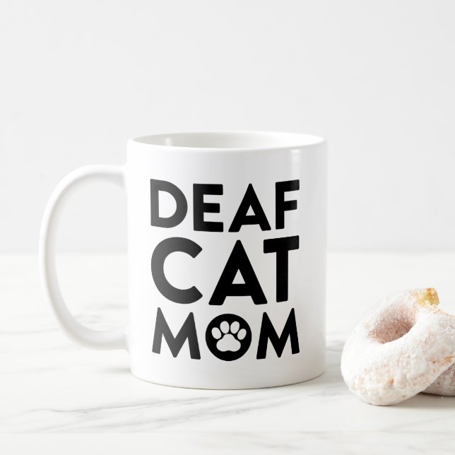 Deaf Cat Mama Kaffeetasse (Mit Donut)