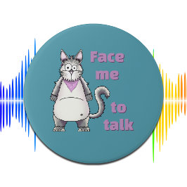 Deaf Daisy Cat Hearing Loss Awareness Personalized Button