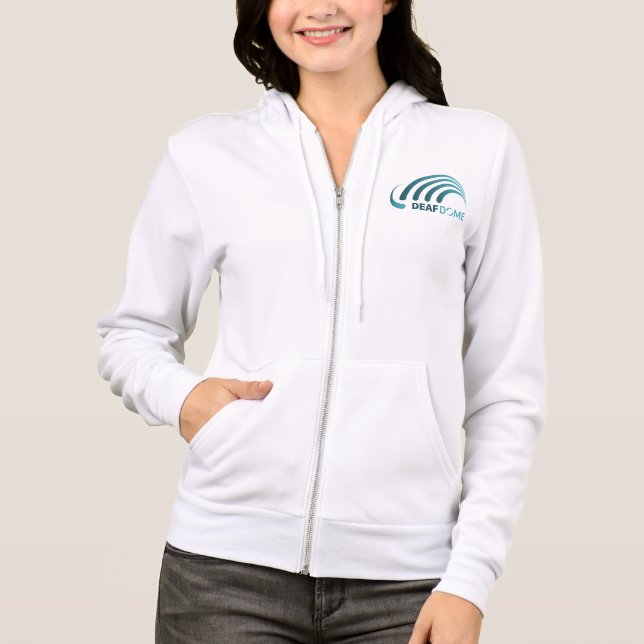 Deaf Dome Zipper-Kapuze mit aquamarinem Logo Hoodie (Vorderseite)