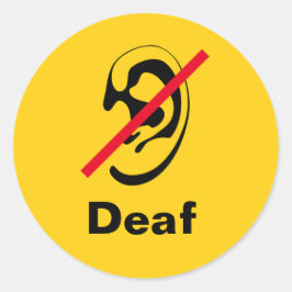 Deaf gelb runder aufkleber