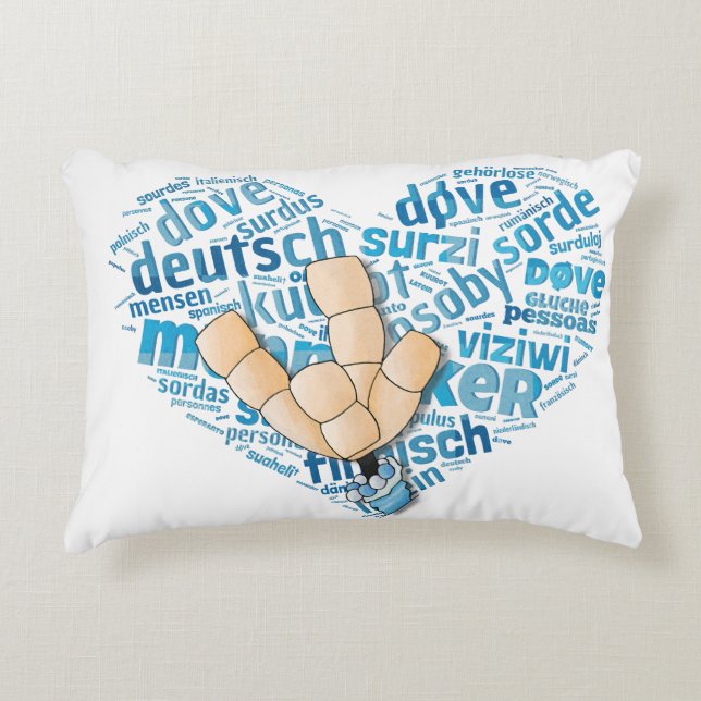 Deaf-Hand - Liebe-Herz Dekokissen (Vorderseite)