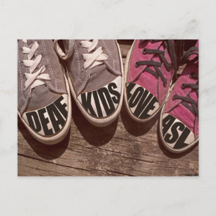 Deaf Kids Liebe ASL Postkarte