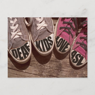 Deaf Kids Liebe ASL Postkarte