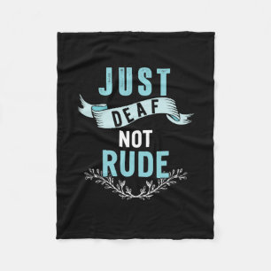 Deaf Not Rude Deaf Awareness Yellow Ribbon Asl Lan Fleecedecke