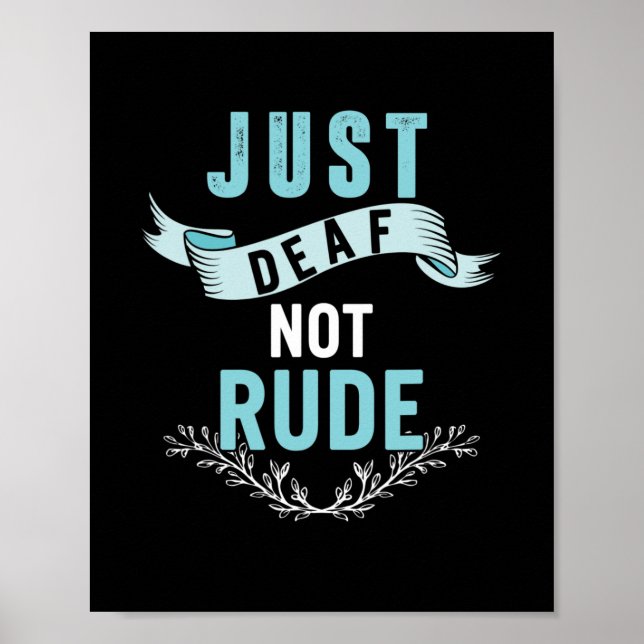 Deaf Not Rude Deaf Awareness Yellow Ribbon Asl Lan Poster (Vorne)