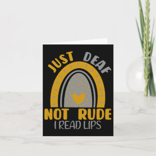 Deaf Not Rude Rainbow Deaf Awareness Asl Sign Lang Karte