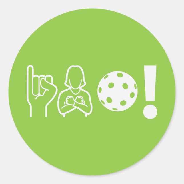 Deaf Pickleball Runder Aufkleber (Vorderseite)