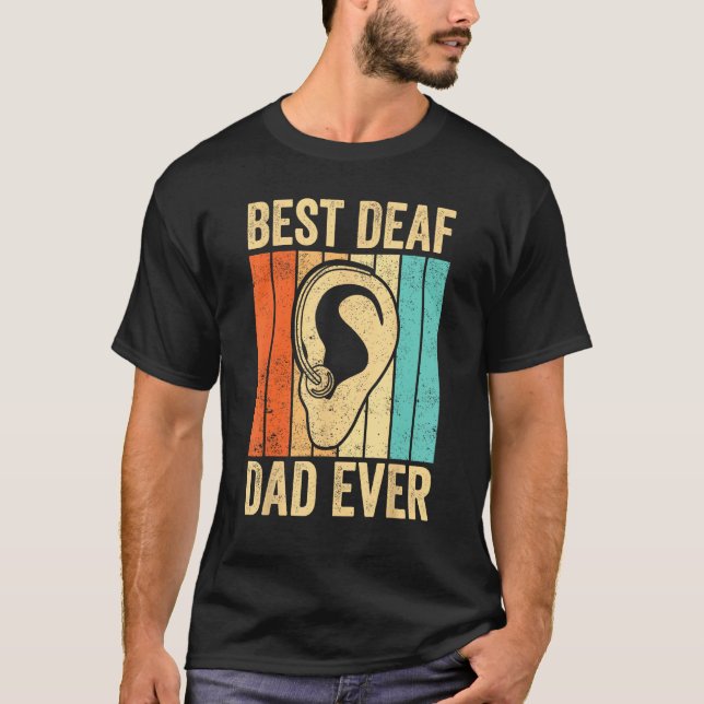 Deaf Pride ASL Gebärdensprache Bester gehörloser V T-Shirt (Vorderseite)