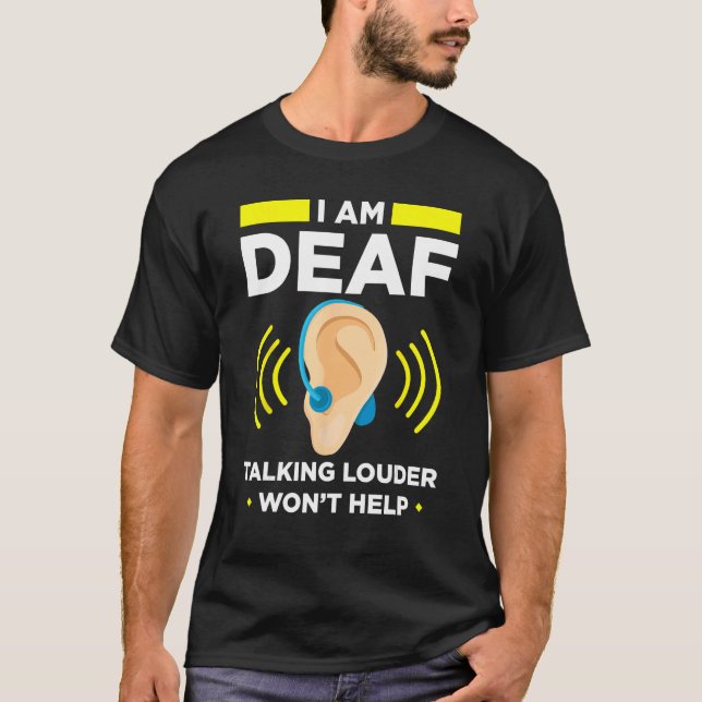 Deaf Pride ASL Hand Gesture Hearing Aid Hand Sign  T-Shirt (Vorderseite)