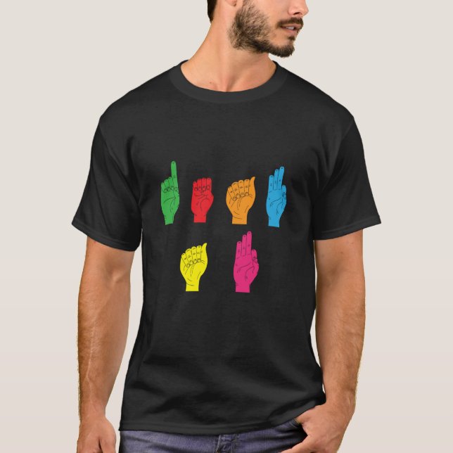 Deaf Pride ASL Hand Gesture Hearing Aid Hand Sign  T-Shirt (Vorderseite)