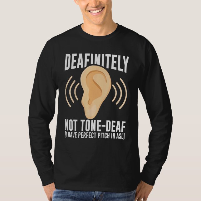 Deaf Pride Awareness ASL Sign Language Deafinitely T-Shirt (Vorderseite)