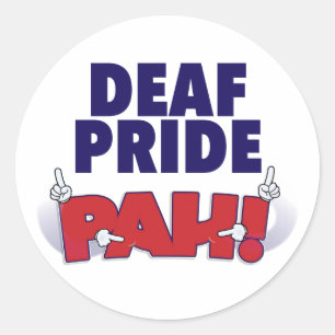 Deaf Pride PAH Aufkleber! Runder Aufkleber