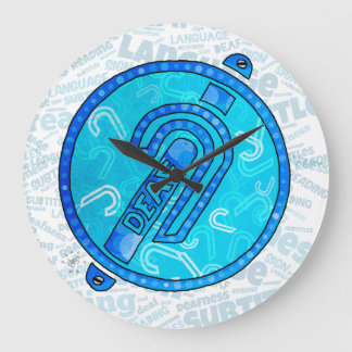 Deaf Symbol English Große Wanduhr