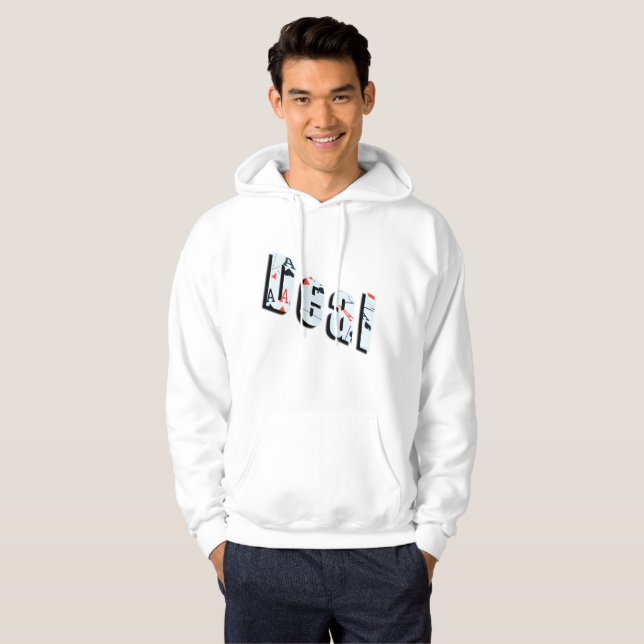 Deal, Poker-Logo, Mens White Hoodie (Vorne ganz)