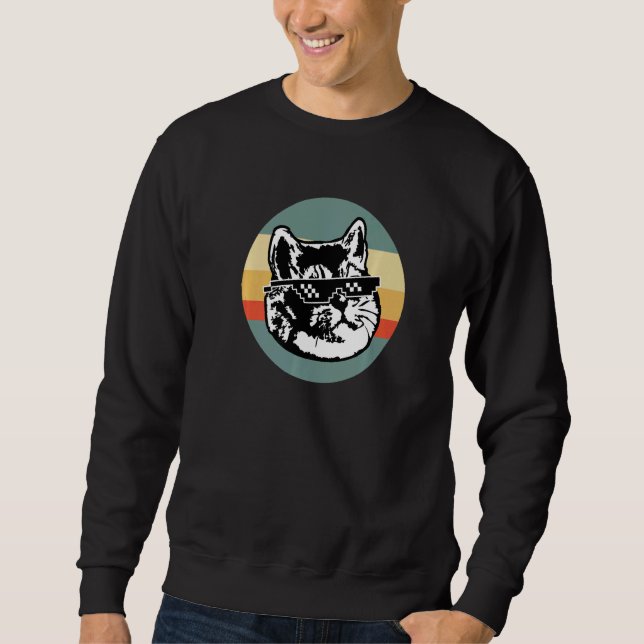 Deal with It Heavy Breathing Cat Sunset   Sweatshirt (Vorderseite)