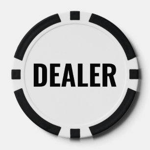 Dealer Einfacher Schwarz Weiß Text Pokerchips