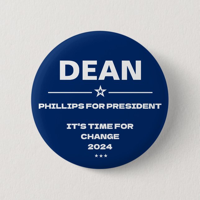 Dean Phillips für Präsident Slogan 2024 Button (Vorderseite)