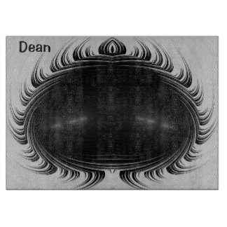 DEAN ~ Schwarz-weißes originales Fraktal Schneidebrett