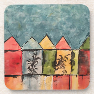 Deanna Day Abstrakt Houses Untersetzer Vibrant