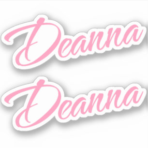 Deanna Decorative Name in Pink x2 Aufkleber
