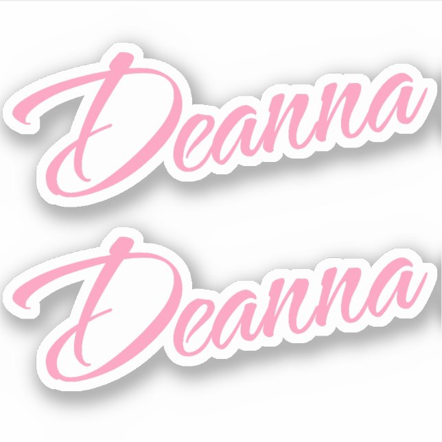 Deanna Decorative Name in Pink x2 Aufkleber (Vorderseite)
