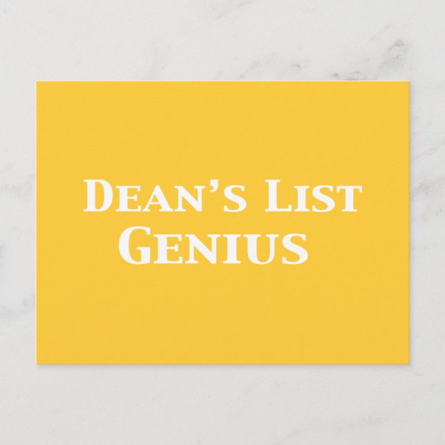 Dean's List Genius Geschenke Postkarte (Vorderseite)