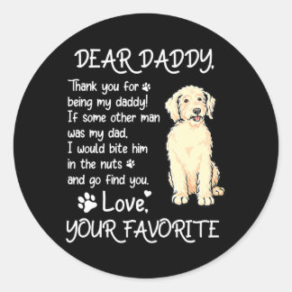 Dear Daddy Goldendoodle Dog Dad Father's Day Runder Aufkleber