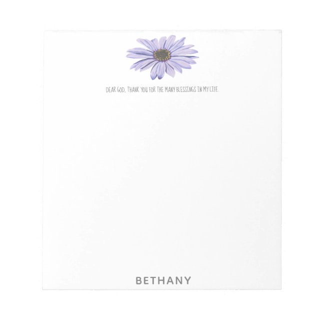 Dear God thank you for blessings Daisy Notepad Notizblock (Vorderseite)