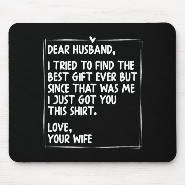 Dear Husband Matching Couples Style For Him And He Mousepad (Vorne)