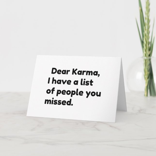 Dear Karma Feiertagskarte (Vorderseite)
