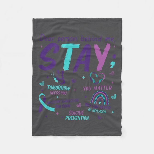 Dear Person Behind Me You Suicide Awareness  Fleecedecke (Vorderseite)