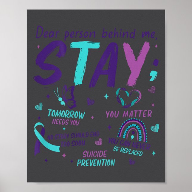 Dear Person Behind Me You Suicide Awareness  Poster (Vorne)