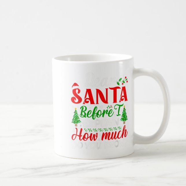 Dear Santa Before I Explain How Much Do You Know X Kaffeetasse (Rechts)