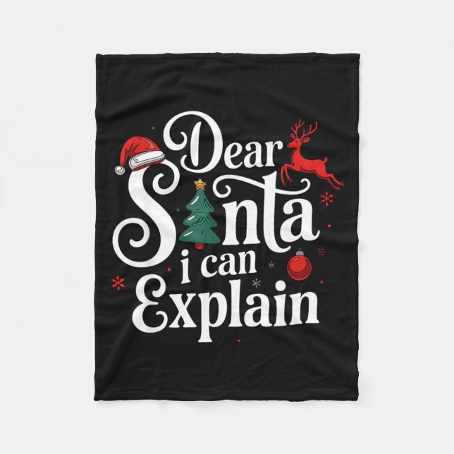 Dear Santa Can Explain Funny Christmas Kids Adults Fleecedecke (Vorderseite)