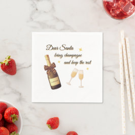 Dear Santa Champagne Design Serviette