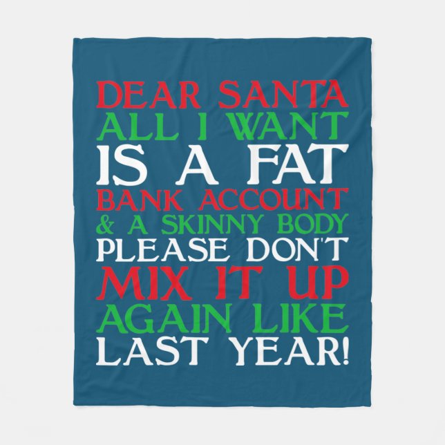 Dear Santa Fleecedecke (Vorderseite)