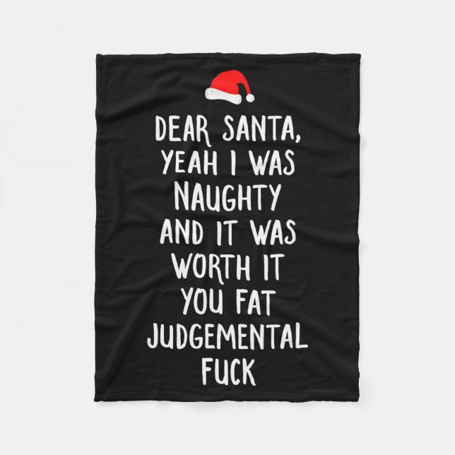 Dear Santa Funny Inappropriate Christmas  Fleecedecke (Vorderseite)