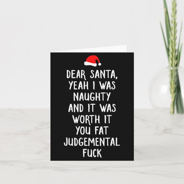 Dear Santa Funny Inappropriate Christmas  Karte (Vorderseite)