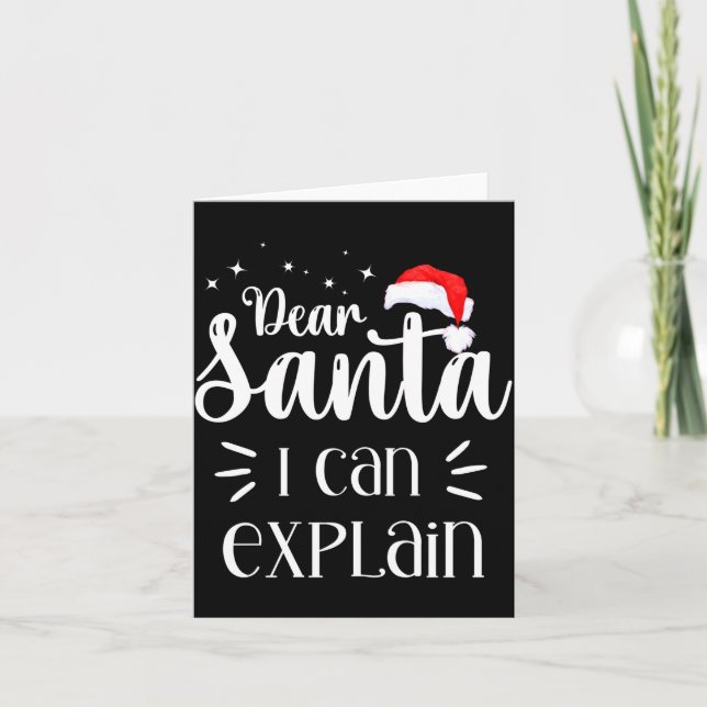 Dear Santa Funny Uni Kids Christmas T Shirt  Karte (Vorderseite)