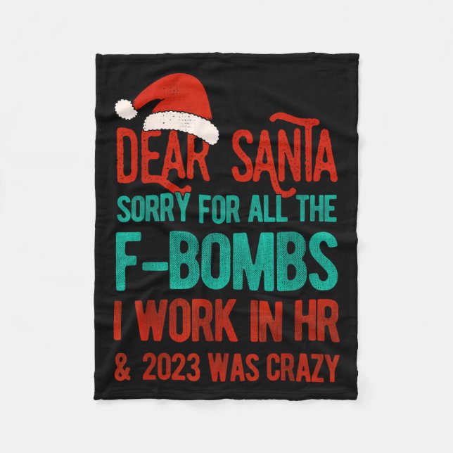 Dear Santa Human Resources Funny Hr Christmas 2023 Fleecedecke (Vorderseite)