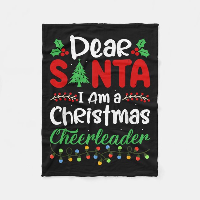 Dear Santa I Am A Christmas Cheerleader Funny Chri Fleecedecke (Vorderseite)