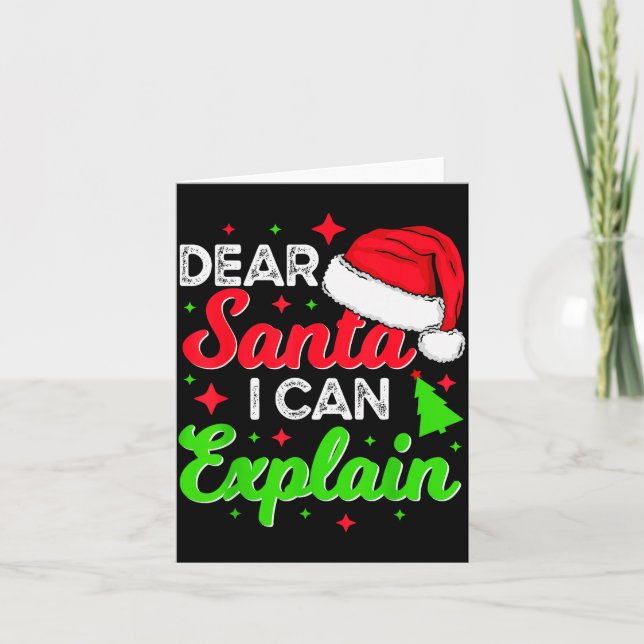 Dear Santa I Can Explain Funny Christmas Joke Sant Karte (Vorderseite)
