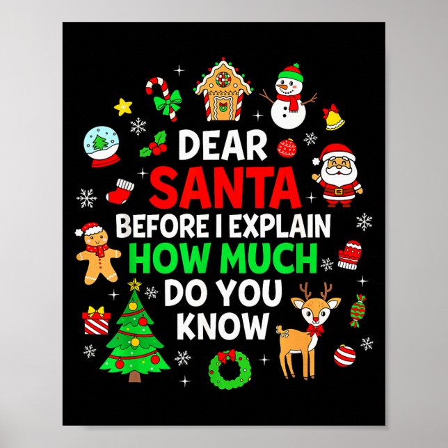 Dear Santa I Can Explain Funny Christmas Matching  Poster (Vorne)