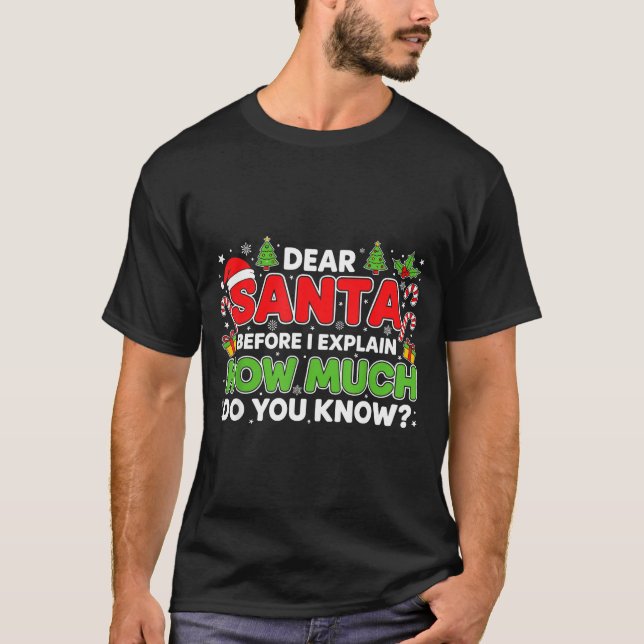 Dear Santa I Can Explain Funny Christmas Men Women T-Shirt (Vorderseite)