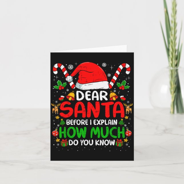 Dear Santa I Can Explain Funny Christmas Shirts Ki Karte (Vorderseite)