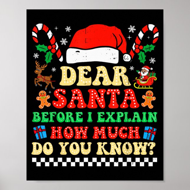 Dear Santa I Can Explain Funny Christmas Xmas Squa Poster (Vorne)