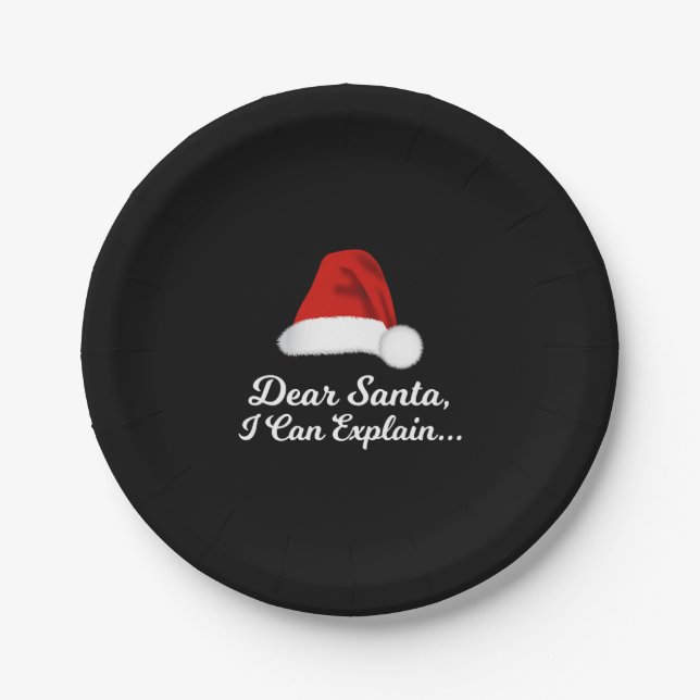 Dear Santa I Can Explain Funny Pappteller (Vorderseite)