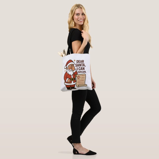 Dear Santa, I Can Explain Holiday Tote Bag (Am Model)
