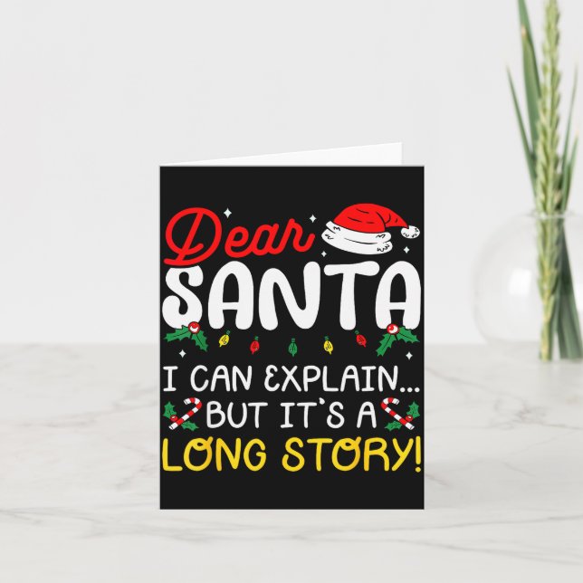 Dear Santa I Can Explain Pajamas Family Matching C Karte (Vorderseite)