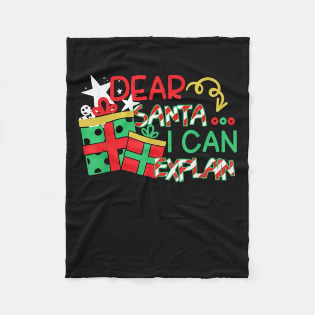 Dear Santa I Can Explain Shirt Christmas Quote  Fleecedecke (Vorderseite)